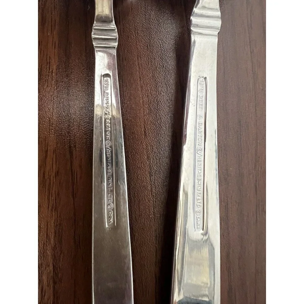 Reed & Barton 2 Piece Serving Spoon Heritage Mint English Stainless 18/10